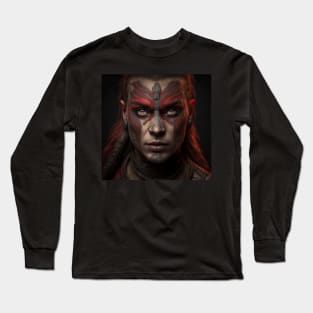 Man with tattoos on his face Long Sleeve T-Shirt